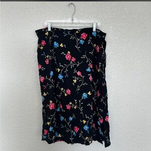 JR Bentley Vintage 90s Plus Floral Midi Skirt Plus Size 2X CottageCore Fairy